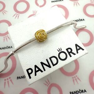 PANDORA Yellow Rose in Bloom Charm